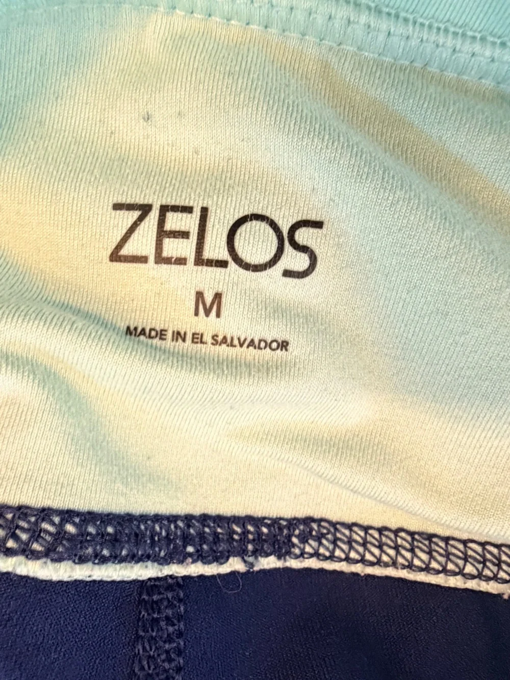 Zelos Women’s Medium Navy Mint Colorblock Striped Workout Leggings